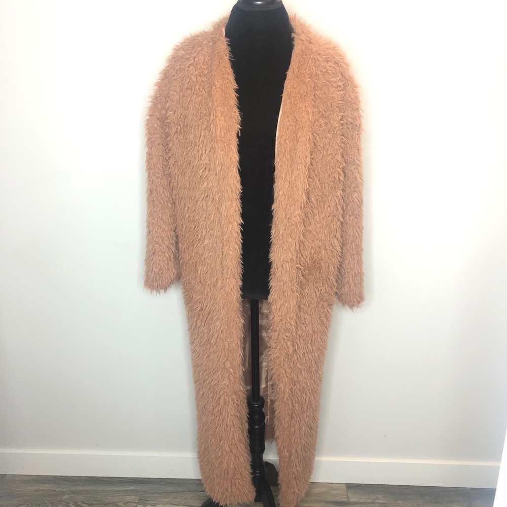 Boohoo Fuzzy Long Coat